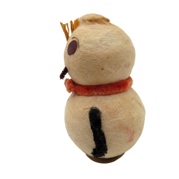 Vintage Spun Cotton Snowman Figurine 10c Tag and Flocked Dancing Santa Ornament - Picture 4 of 7